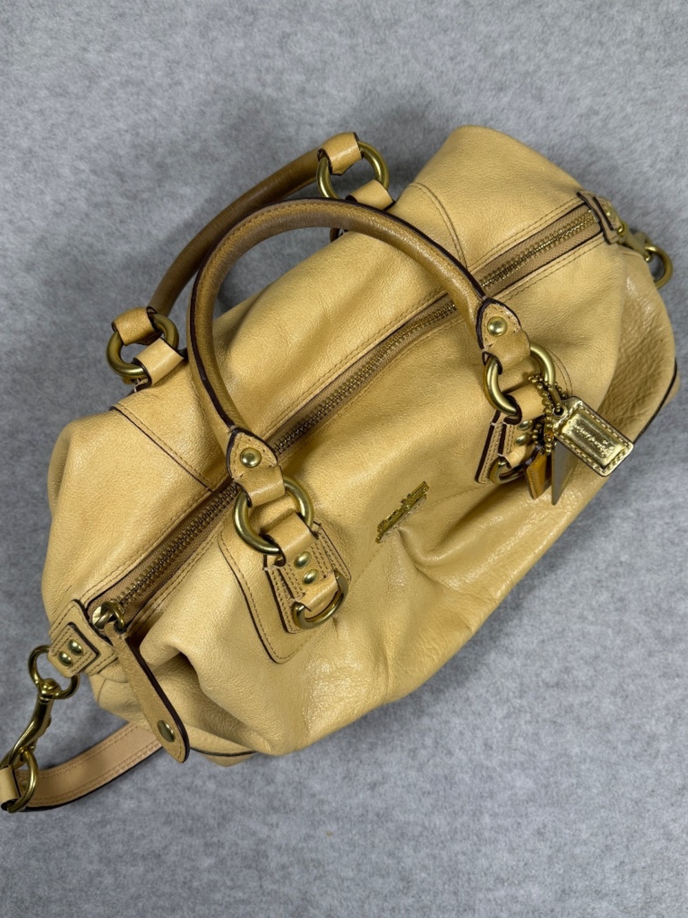 Coach Madison Sabrina Tan Leather Convertible Satchel Shoulder Bag 12937 Y2K - Picture 7 of 13